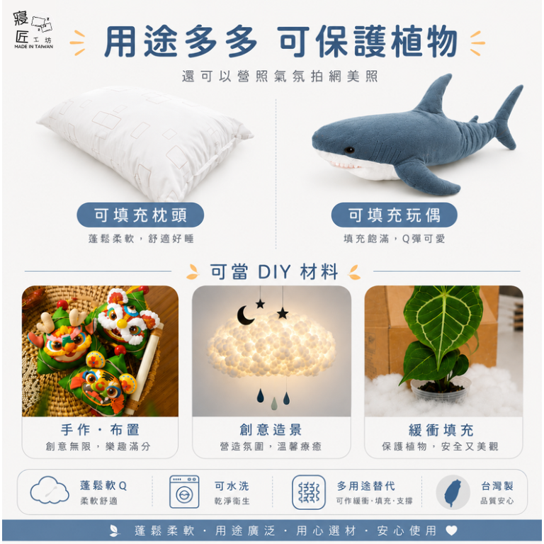【寢匠工坊】⭐️超取選此，最多3公斤⭐️可水洗填充棉花 手工藝棉花  PP棉 中空棉 A級棉💥超便宜💥-細節圖5