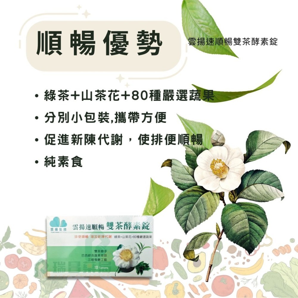 【限時購】雲揚速順暢雙茶酵素錠 60錠(10錠*6盒) 瑞昌藥局 019337-6-細節圖4