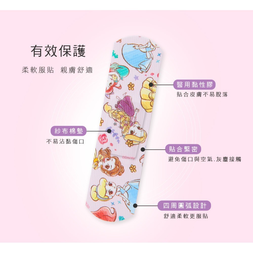 ONEDER 旺達 迪士尼公主系列貼繃-好朋友 OK繃 舒適貼繃(20片/盒)【瑞昌藥局】020866-細節圖5