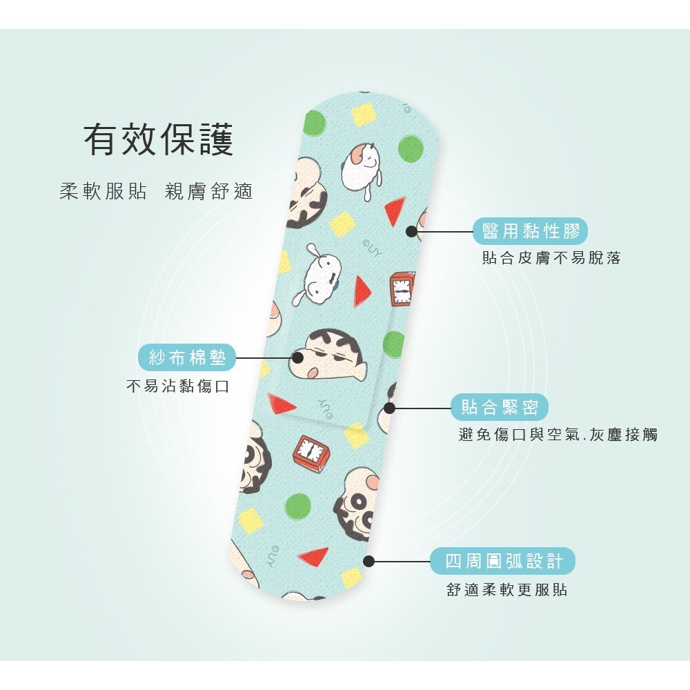 ONEDER 旺達 蠟筆小新貼繃 OK繃 舒適貼繃(20片/盒)【瑞昌藥局】020861-細節圖5
