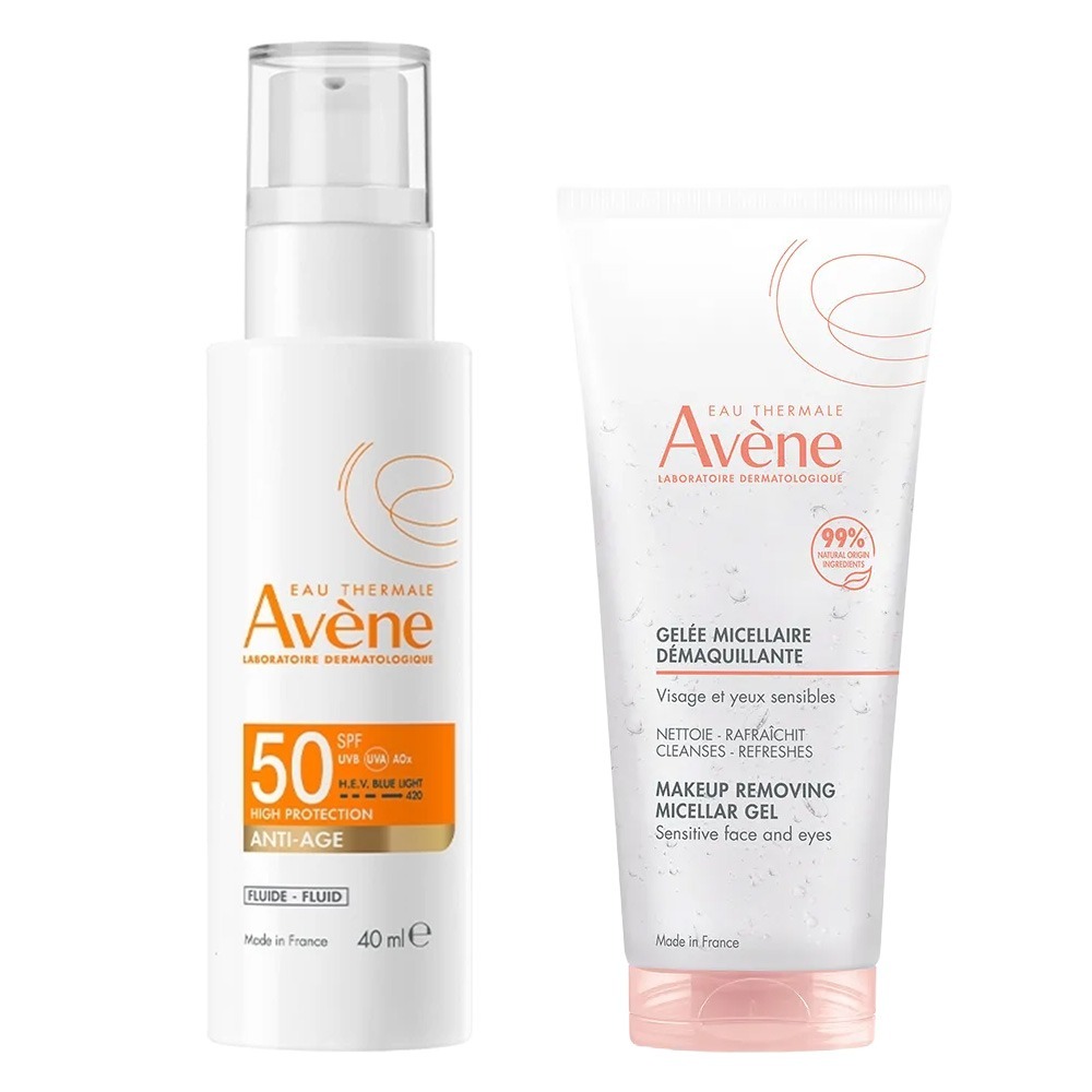 【防曬超值組】AVENE雅漾 亮彈撫紋防曬乳SPF50 40ml+活泉舒緩卸妝凝膠 100ml【瑞昌藥局】021935-細節圖2