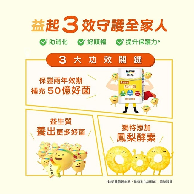 善存 三效順暢益生菌膠囊 60粒【瑞昌藥局】017234-細節圖3