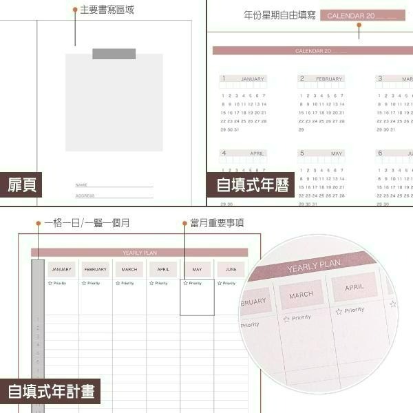 RAYRAYGO PAPERIDEAS 【自填式日計畫】400頁 每日時間軸 日計劃 方格筆記本 日曆 手帳本 日程本-細節圖7