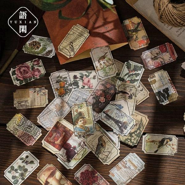 RAYRAYGO 語閒 貼紙【西西里玫瑰系列】8款 紙質 票券造型 復古貼紙 植物貼紙 懷舊插畫 手帳裝飾 拼貼素材-細節圖7