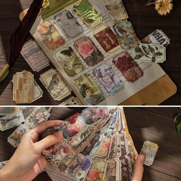 RAYRAYGO 語閒 貼紙【西西里玫瑰系列】8款 紙質 票券造型 復古貼紙 植物貼紙 懷舊插畫 手帳裝飾 拼貼素材-細節圖9