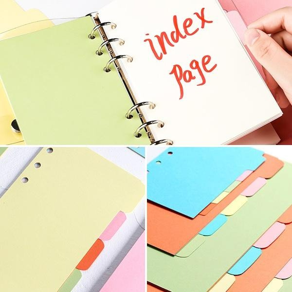 RAYRAYGO 活頁替芯【彩色索引隔頁】3款 A4/A5/A6 紙質隔頁 活頁本分類頁 彩色分隔頁 活頁索引卡紙-細節圖4