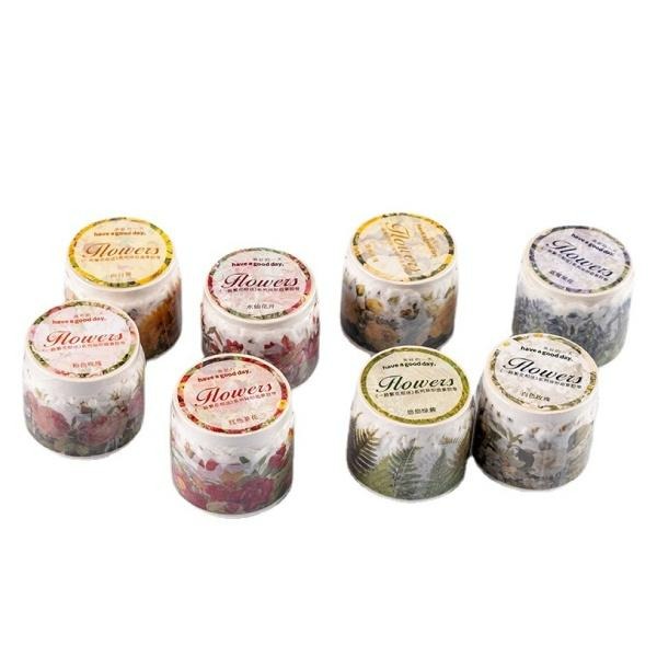 RAYRAYGO 美好的一天 異形膠帶【一路繁花相送系列】8款 植物插畫 邊框膠帶 造景膠帶 手帳膠帶 拼貼膠帶-細節圖2