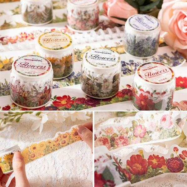 RAYRAYGO 美好的一天 異形膠帶【一路繁花相送系列】8款 植物插畫 邊框膠帶 造景膠帶 手帳膠帶 拼貼膠帶-細節圖4