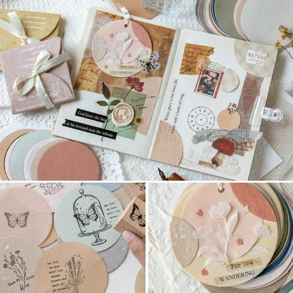 RAYRAYGO 陌墨 便簽【安然向風系列】6款 無膠 多材質 圓形素材紙 MEMO 便條紙 吊卡 手帳裝飾 拼貼素材-細節圖4