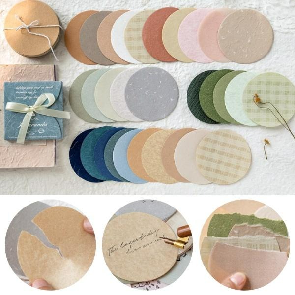 RAYRAYGO 陌墨 便簽【安然向風系列】6款 無膠 多材質 圓形素材紙 MEMO 便條紙 吊卡 手帳裝飾 拼貼素材-細節圖7