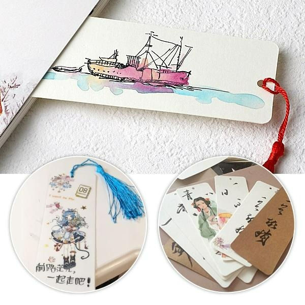 RAYRAYGO【空白書籤】5款 黑白色/牛皮色 圓角打孔 自製書籤 DIY書籤 手帳書籤 拼貼卡 白卡 書籤卡 書簽-細節圖4