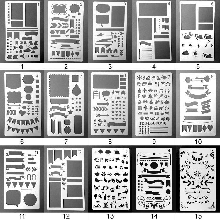 RAYRAYGO 套組【塑膠模板】3款 PET 鏤空型板 印章模板 手作卡片 造型模板 花邊型板 圖形模板 記號型板-細節圖7