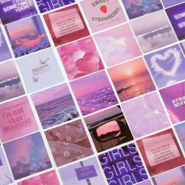RAYRAYGO 陌墨 盒裝貼紙【月色情書】45枚 ins風 夢幻貼紙 粉紫色系 風景貼紙  封口貼 手帳裝飾 拼貼素材-細節圖5