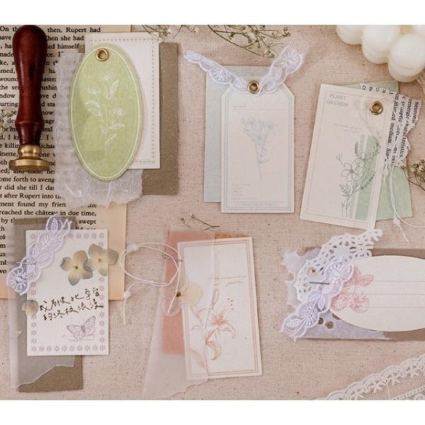 RAYRAYGO 陌墨 立體浮雕 便簽【萬物森林系列】6款 火柴盒裝 吊牌 小卡 手帳裝飾 拼貼素材 留言卡 植物圖案-細節圖3