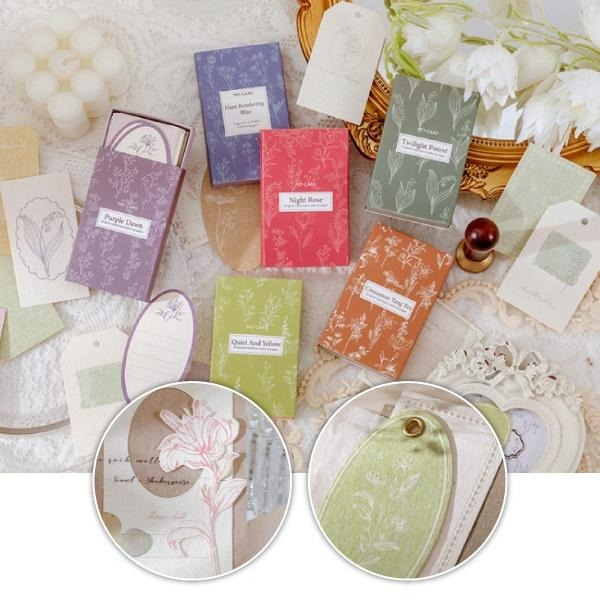 RAYRAYGO 陌墨 立體浮雕 便簽【萬物森林系列】6款 火柴盒裝 吊牌 小卡 手帳裝飾 拼貼素材 留言卡 植物圖案-細節圖9