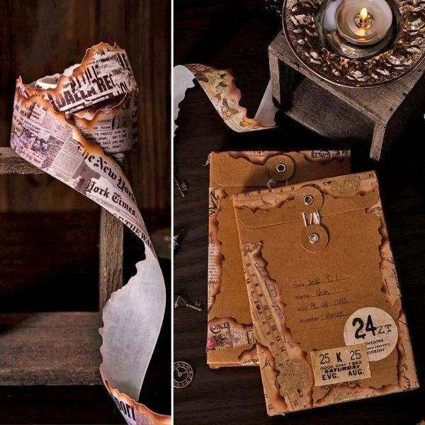 RAYRAYGO 美好的一天 異型膠帶【X檔案系列】8款 和紙膠帶 火燒異形 復古膠帶 邊框膠帶 手帳裝飾 拼貼素材-細節圖6