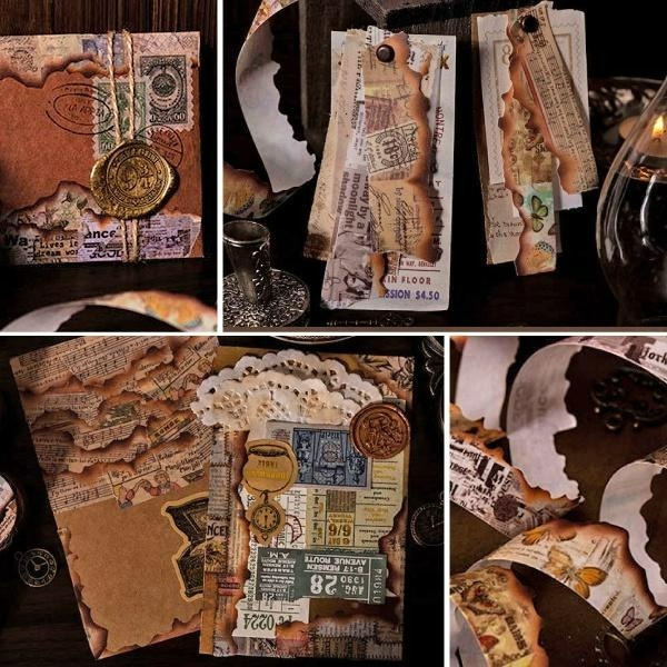 RAYRAYGO 美好的一天 異型膠帶【X檔案系列】8款 和紙膠帶 火燒異形 復古膠帶 邊框膠帶 手帳裝飾 拼貼素材-細節圖8