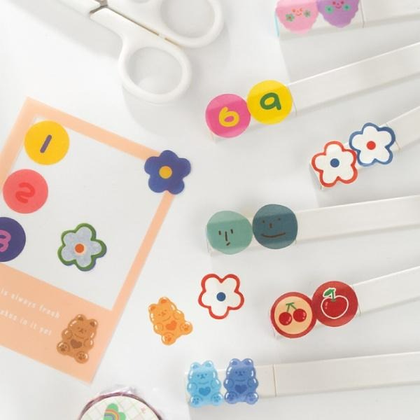 RAYRAYGO 聞述 異型 紙膠帶【軟啾啾系列】8款 100枚 彩色 和紙 手帳裝飾 拼貼素材 可愛貼紙 標記貼紙-細節圖4