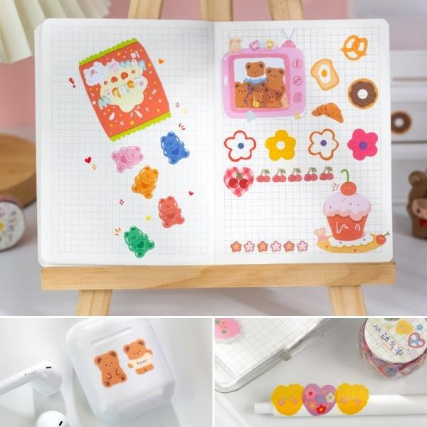 RAYRAYGO 聞述 異型 紙膠帶【軟啾啾系列】8款 100枚 彩色 和紙 手帳裝飾 拼貼素材 可愛貼紙 標記貼紙-細節圖6