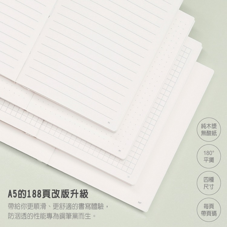 RAYRAYGO PAPERIDEAS【裸背】16款 四種尺寸 子彈筆記本 日記本 方格/點陣/空白/橫線 素面手帳-細節圖5