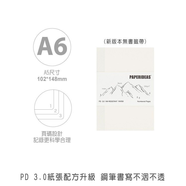 RAYRAYGO PAPERIDEAS【裸背】16款 四種尺寸 子彈筆記本 日記本 方格/點陣/空白/橫線 素面手帳-規格圖9