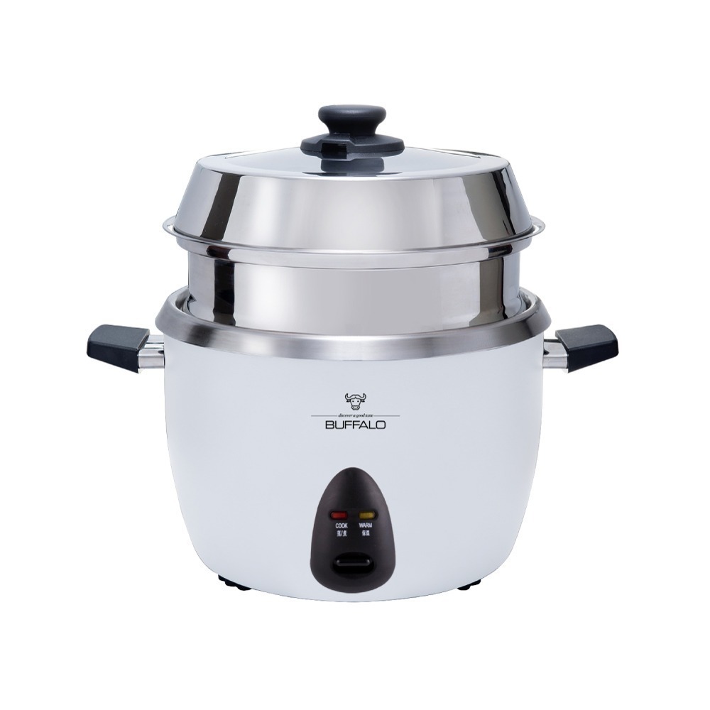 【Buffalo牛頭牌】10人份_極淨厲害電鍋_基本款 (白/可分離式牛頭鋼內鍋/304不鏽鋼)-細節圖2