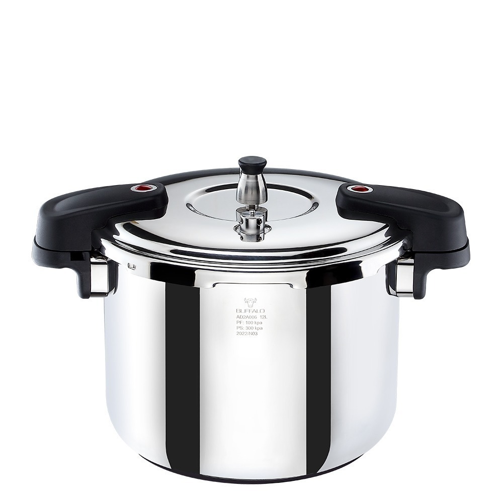 【Buffalo牛頭牌】雅適商用快鍋12L (壓力鍋 304不鏽鋼 SGS檢測安全無毒 電磁爐 IH爐 營業用)-細節圖2