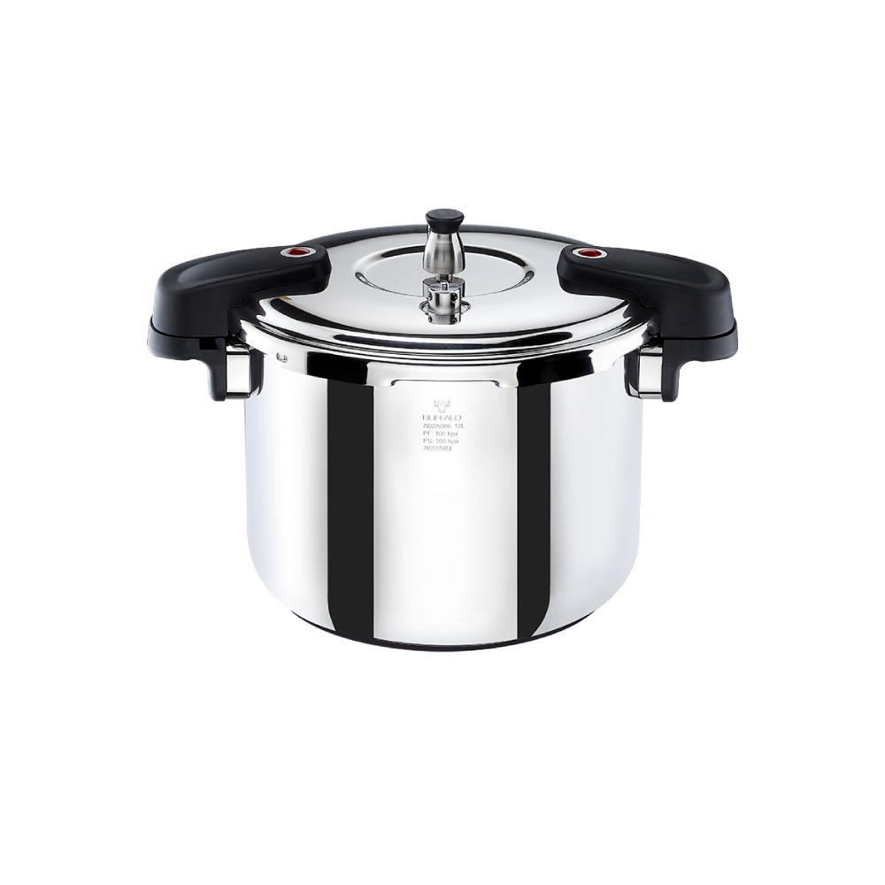 【Buffalo牛頭牌】雅適商用快鍋12L (壓力鍋 304不鏽鋼 SGS檢測安全無毒 電磁爐 IH爐 營業用)-細節圖2