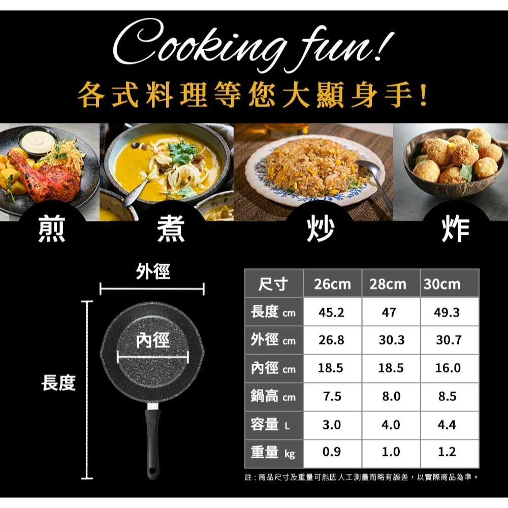 【Buffalo牛頭牌】小牛原石不沾平圓炒鍋28cm(IH/電磁爐適用)送兩用隔熱碗-細節圖7