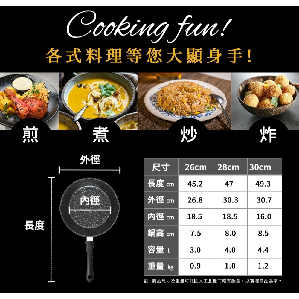 【Buffalo牛頭牌】小牛原石不沾平圓炒鍋30cm送防燙隔熱碗(IH/電磁爐適用)-細節圖5