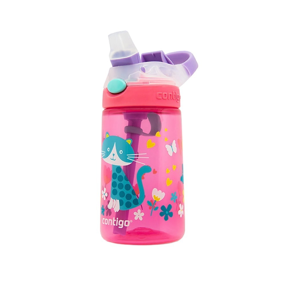 【美國Contigo】兒童吸管瓶 414cc-(貓咪/獨角獸摩托車/狐狸)-規格圖5