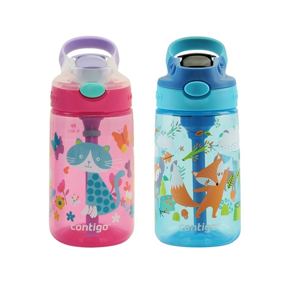 【美國Contigo】任選兩入兒童吸管瓶 414cc-(貓咪/獨角獸摩托車/狐狸)-規格圖9