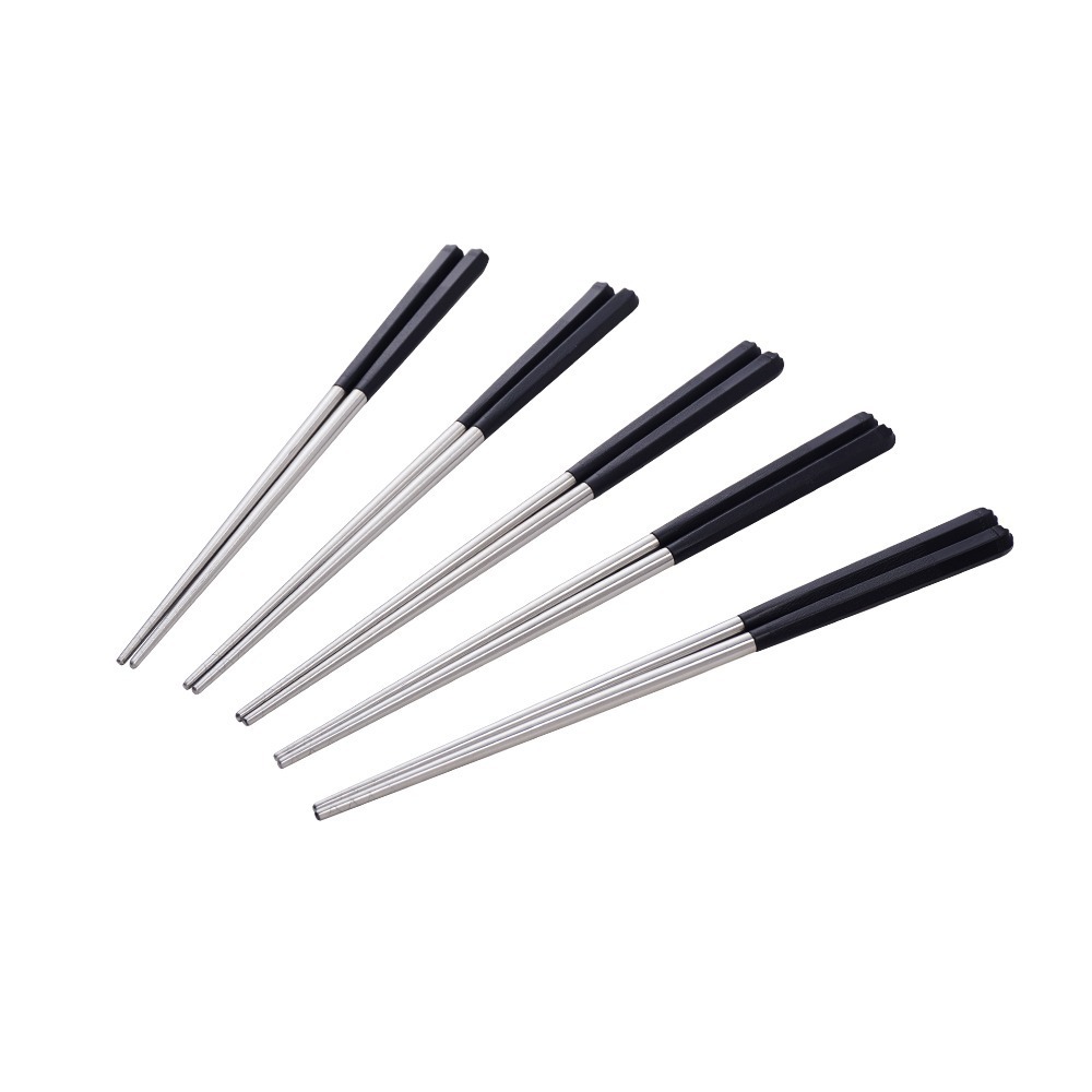 【Buffalo牛頭牌】加長版不鏽鋼複合筷六角23cm(黑白綠紫灰/304不鏽鋼/環保筷/食品級公筷/料理筷/筷子)-規格圖1