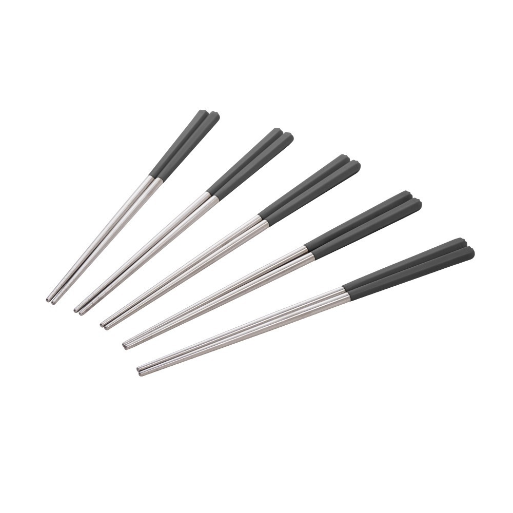 【Buffalo牛頭牌】加長版不鏽鋼複合筷六角23cm(黑白綠紫灰/304不鏽鋼/環保筷/食品級公筷/料理筷/筷子)-規格圖1