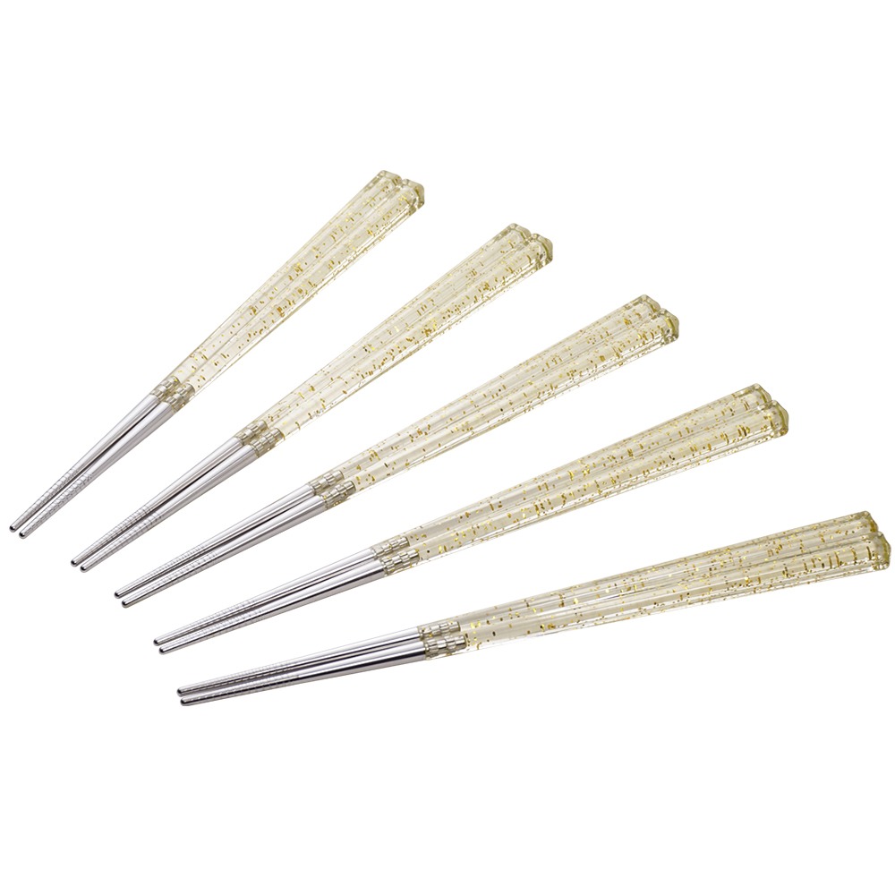 10雙【Buffalo牛頭牌】複合四角炫彩水晶筷(四色可選 台灣製造 304不鏽鋼)  環保筷 304不綉鋼筷子-細節圖2