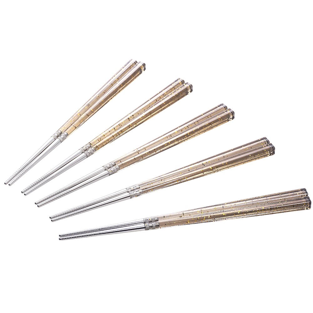 10雙【Buffalo牛頭牌】複合四角炫彩水晶筷(四色可選 台灣製造 304不鏽鋼)  環保筷 304不綉鋼筷子-細節圖3