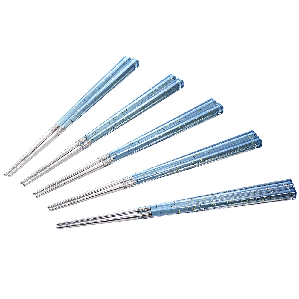 10雙【Buffalo牛頭牌】複合四角炫彩水晶筷(四色可選 台灣製造 304不鏽鋼)  環保筷 304不綉鋼筷子-細節圖4