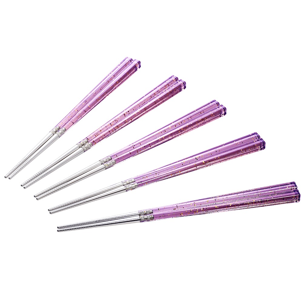 10雙【Buffalo牛頭牌】複合四角炫彩水晶筷(四色可選 台灣製造 304不鏽鋼)  環保筷 304不綉鋼筷子-細節圖5