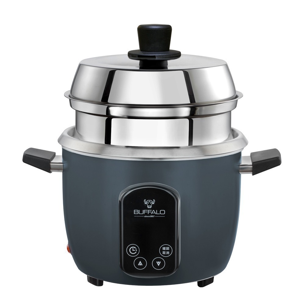 【Buffalo牛頭牌】10人份_微電腦厲害電鍋(附提鍋)_旗艦款(黑/可分離式牛頭鋼內鍋/304不鏽鋼)-細節圖2
