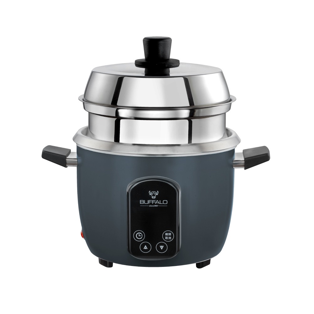 【Buffalo牛頭牌】微電腦多功能厲害電鍋10人/15人(附蒸層/溫控定時/可拆內鍋可直火加熱) 304不銹鋼電鍋-細節圖2