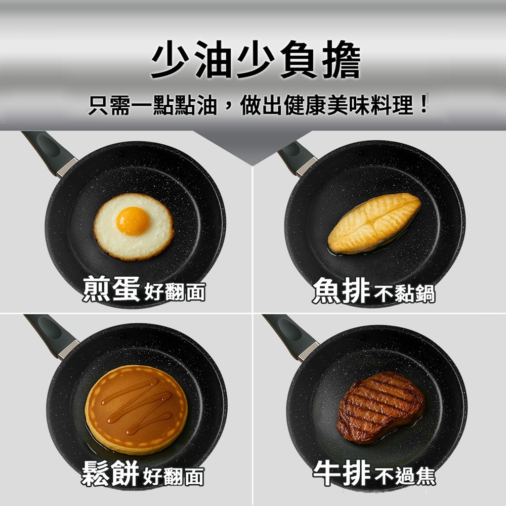 【Buffalo牛頭牌】牛頭鋼不沾平底鍋26/28cm (IH.電磁爐可 / 304不鏽鋼 / SGS檢驗合格)-細節圖6