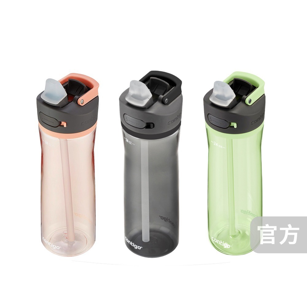 【美國Contigo】Tritan防漏彈蓋吸管水瓶709ml(台灣總代理 運動水瓶 水壺 吸嘴)-細節圖2