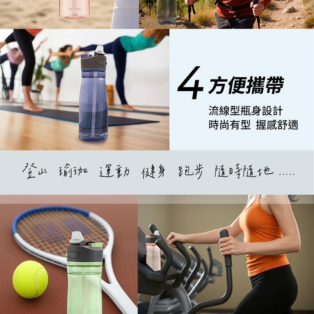 【美國Contigo】Tritan防漏彈蓋吸管水瓶709ml(台灣總代理 運動水瓶 水壺 吸嘴)-細節圖6