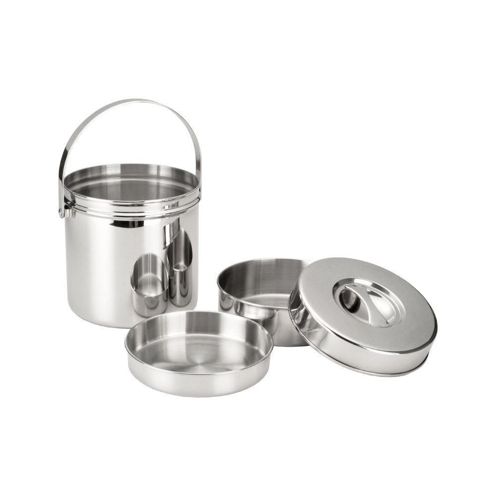 【Buffalo牛頭牌】小牛不鏽鋼提鍋16cm/3L(附二隔層)304不綉鋼 飯盒 便當盒-細節圖2