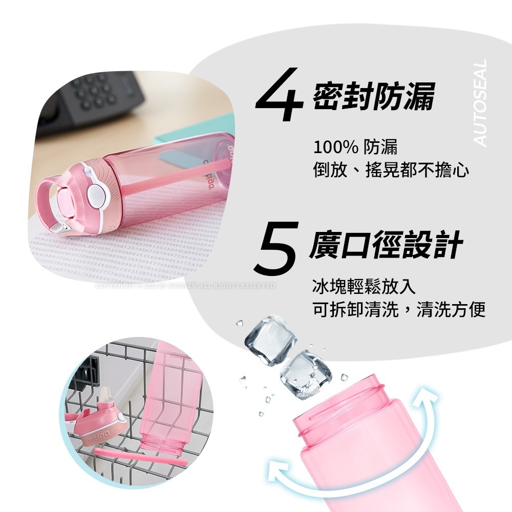 【美國Contigo】防漏彈蓋吸管瓶590cc藍色 (台灣總代理/不含雙酚A/運動水瓶 /水壺/吸嘴/Ashland)-細節圖5