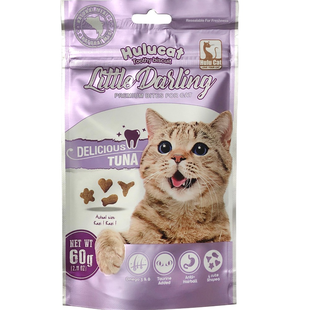 hulucat 卡滋化毛潔牙餅 海鮮 鮪魚 鮭魚 羊肉 牛肉 雞肉 60g 貓零食 貓咪潔牙 貓咪化毛-規格圖4