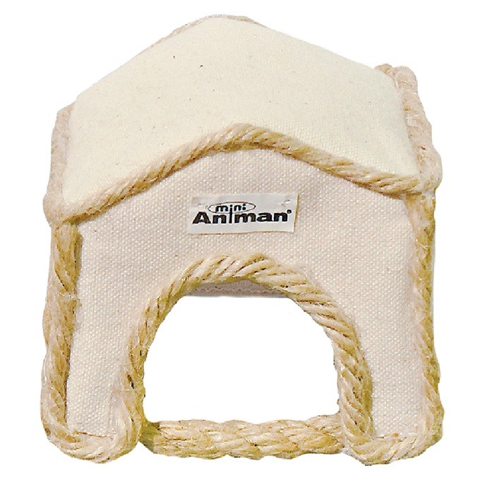 mini animan 倉鼠露營黃麻小屋 倉鼠窩 小屋 黃麻 倉鼠 鼠用品 三線 一線 紫倉 老公公-細節圖4