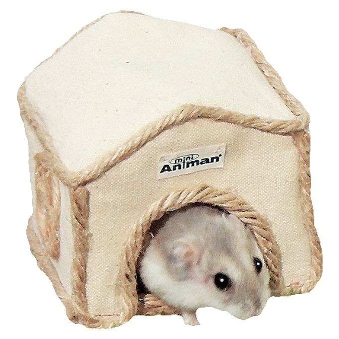 mini animan 倉鼠露營黃麻小屋 倉鼠窩 小屋 黃麻 倉鼠 鼠用品 三線 一線 紫倉 老公公-細節圖5