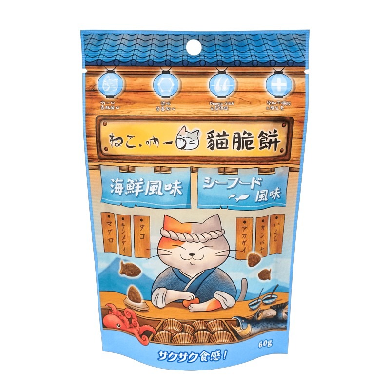 吶一口 貓脆餅 60g 貓咪零食 貓零食 貓餅乾 貓點心 獎勵 訓練 貓咪小餅乾-規格圖5