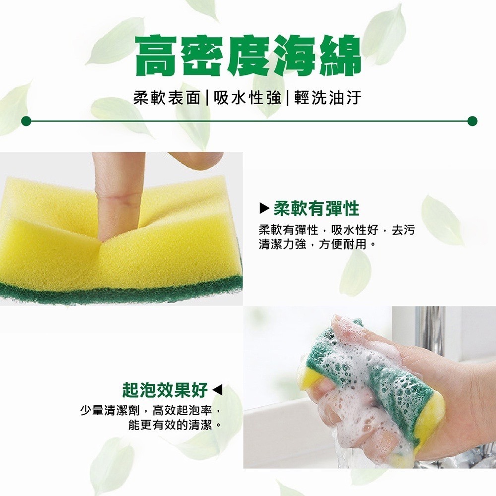 【雙面兩用海綿菜瓜布】廚房百潔布 刷碗布 海綿擦 刷碗布 廚房洗碗洗鍋海綿 雙面魔力擦 廚房清潔用品 菜瓜布-細節圖3